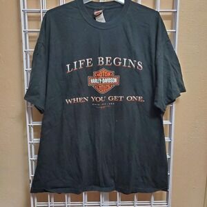 Harley Davidson black and orange graphic tee